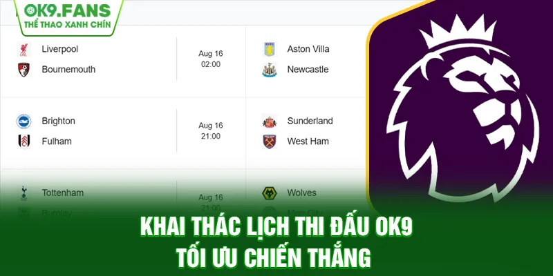 Không bỏ qua bất kỳ lịch thi đấu nào để bắt kèo đúng thời điểm